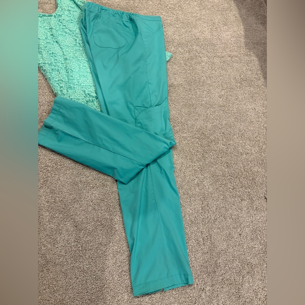 Teal Women's Pants Uniform Scrub Bottom Pants - Picture 2 of 11